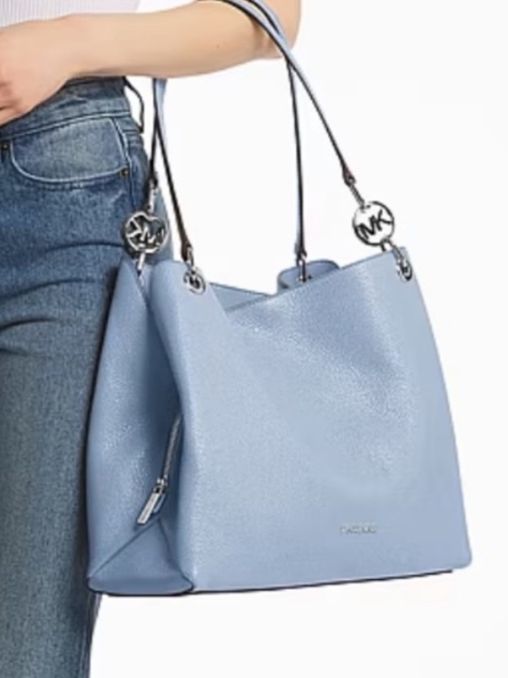 Michael Kors Christina Large
Pebbled Leather Shoulder Tote Bag
Pale Ocean NWT